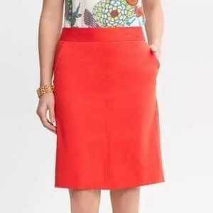 BANANA REPUBLIC Trina Turk Reddish Orange Skirt, Classic Skirt, size 6